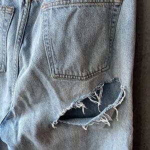 Topshop Distressed Light Blue Jeans